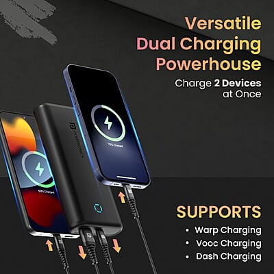 Portronics PowerPod 20K Advanced 20000 mAh Power Bank with 22.5W Max Output, Fast Charging Power Bank with 22.5W