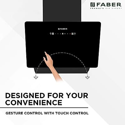Faber 60cm 1200 m³/hr Vertical Wall Mounted Chimney Filterless Two Way Suction Auto Clean