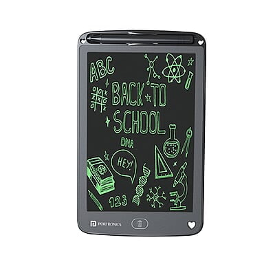 Portronics Ruffpad 12E Re-Writable LCD Writing Pad with 30.4cm (12 inch) Writing Area, India's First Notepad