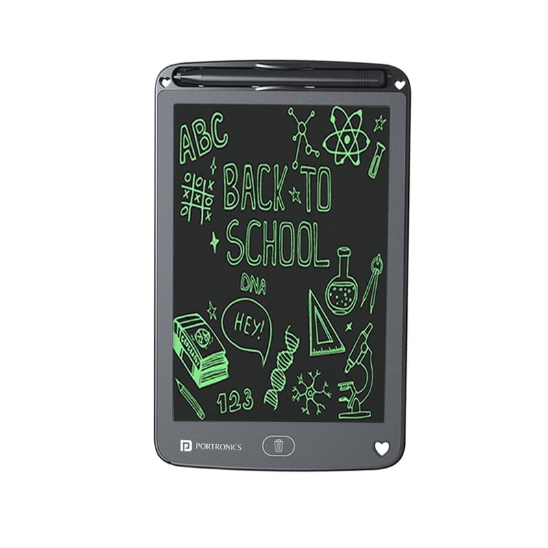 Portronics Ruffpad 12E Re-Writable LCD Writing Pad with 30.4cm (12 inch) Writing Area, India's First Notepad