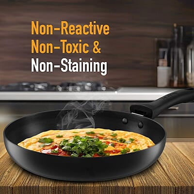 KENT Hard Anodised Frying Pan 24 Cm 1.8L 3.25Mm Thick Base KENT Hard Anodised Frying Pan 24 Cm 1.8L 3.25Mm Thick Base