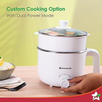 Wonderchef Luxe Multi Cook Kettle 1.2 L 600W  Ivory Dual Power Modes Quick Boiling Automatic Shut-Off