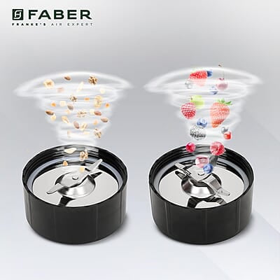 Faber 2-In-1 Sportz Blender Smoothie & Grinding Jar 400 Watts 1 Sipper Cap & 3 Lids, 2 Spill Proof Jars