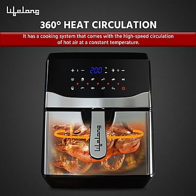 Lifelong Digital Air Fryer LLHFD722, 7.5 Litre XL LED Touch Screen, 12 Preset Cooking Modes, 1400 W Lifelong Digital Air Fryer LLHFD722, 7.5 Litre XL LED Touch Screen, 12 Preset Cooking Modes, 1400 W