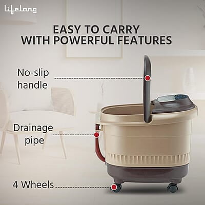 Lifelong LLM279 Corded Electric Foot Spa and Massager with 4 Automatic Rollers & 4 Manual Rollers, Digital Panel Lifelong LLM279 Corded Electric Foot Spa and Massager with 4 Automatic Rollers & 4 Manual Rollers, Digital Panel
