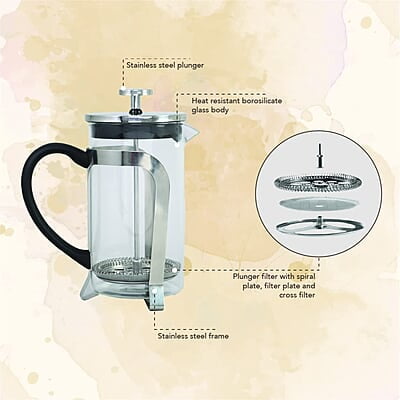 Wonderchef Regalia French Press Coffee Maker Brews in just 3 minutes 600ml Wonderchef Regalia French Press Coffee Maker Brews in just 3 minutes 600ml