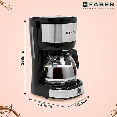 Faber 800W Drip Coffee Machine Brew 6 Cups Coffee in Less Than 6 mins 0.6L Capacity Faber 800W Drip Coffee Machine Brew 6 Cups Coffee in Less Than 6 mins 0.6L Capacity