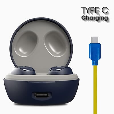 ZEBRONICS ZEB-SOUND BOMB 1 TWS Earbuds with BT5.0, Up to 12H Playback, Touch Controls, Voice Assistant, Splash Proof with Type C Portable Charging Case ZEBRONICS ZEB-SOUND BOMB 1 TWS Earbuds with BT5.0, Up to 12H Playback, Touch Controls, Voice Assistant, Splash Proof with Type C Portable Charging Case