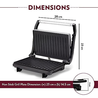 Borosil Prime Grill Sandwich Maker, Non-toxic Non-stick Grill Plate Coating, Make 2 Sandwiches At a Time, 700 W Borosil Prime Grill Sandwich Maker, Non-toxic Non-stick Grill Plate Coating, Make 2 Sandwiches At a Time, 700 W
