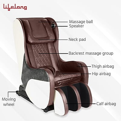 Lifelong LLM549 Full Body Massage Chair with Recliner and powerful 3D Back, Leg and Foot Rollers for Massage for Home