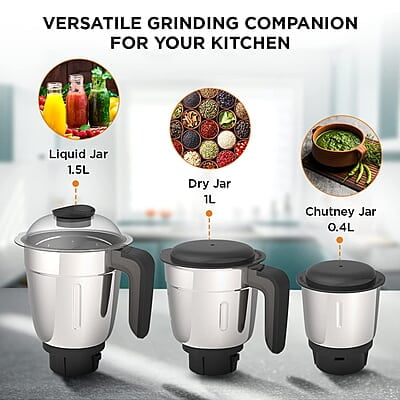 Crompton DuroElite 800Watt Mixer Grinder with Motor Vent-X Technology