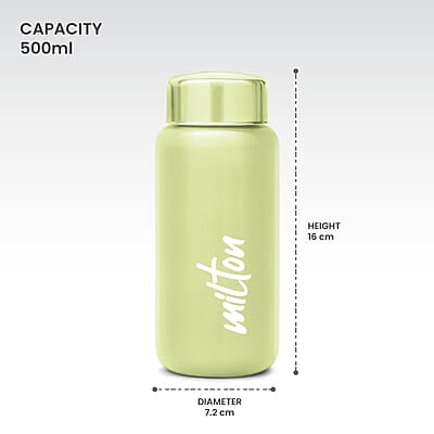 MILTON Aqua 500 Stainless Steel Water Bottle, 500 ml Single walled Leak Proof MILTON Aqua 500 Stainless Steel Water Bottle, 500 ml Single walled Leak Proof