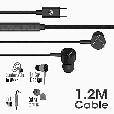 ZEBRONICS Zeb-Buds C2 in Ear Type C Wired Earphones with Mic, Braided 1.2 Metre Cable, Metallic Design, 10mm Drivers, in Line Mic & Volume Controller ZEBRONICS Zeb-Buds C2 in Ear Type C Wired Earphones with Mic, Braided 1.2 Metre Cable, Metallic Design, 10mm Drivers, in Line Mic & Volume Controller