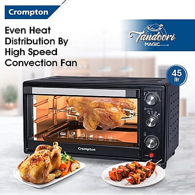 Crompton Tandoori Magic 45 Ltr Oven Toaster Grill (OTG) with Motorissed Rotisserie & Convection Crompton Tandoori Magic 45 Ltr Oven Toaster Grill (OTG) with Motorissed Rotisserie & Convection