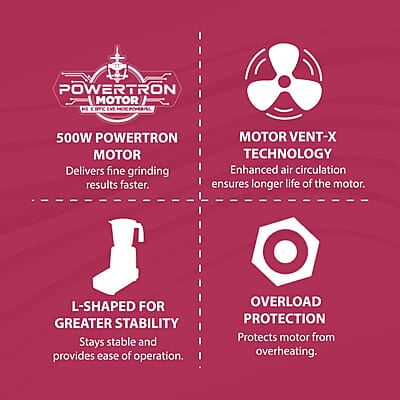 Crompton DS51 Plus Mixer Grinder with Powertron Motor & Motor Vent-X Technology Crompton DS51 Plus Mixer Grinder with Powertron Motor & Motor Vent-X Technology