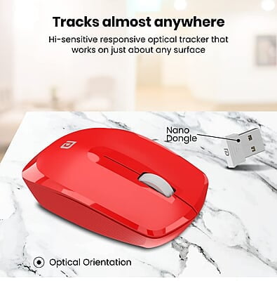 Portronics Toad 25 Wireless Mouse, 2.4 GHz with USB Nano Dongle, 1200 DPI Optical Tracking, Ambidextrous for PC, MacBook, Laptop