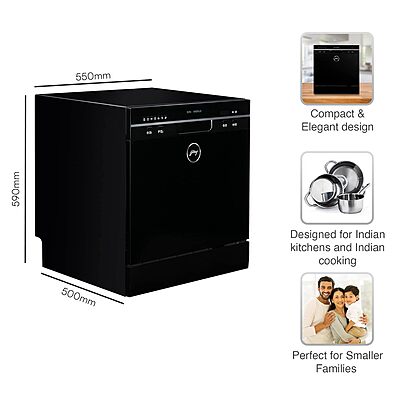 Godrej Eon Dishwasher 8 Place Setting Counter-Top Compact with an In-built heater Godrej Eon Dishwasher 8 Place Setting Counter-Top Compact with an In-built heater