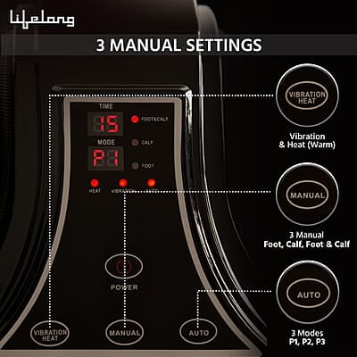 Lifelong Calf, Foot and Leg Massager Machine for Home 4 Vibration Motors mprove Blood Circulation, 80W