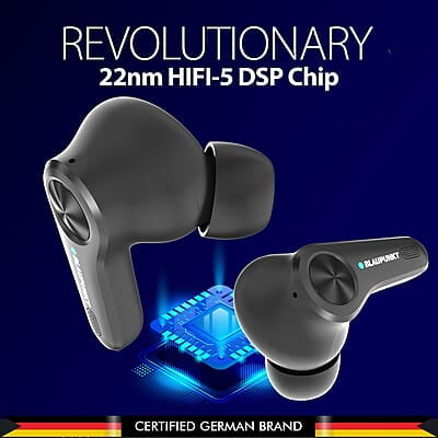 Blaupunkt Newly Launched BTW300 PLATINUM Hybrid ANC Moksha in Ear Earbuds with 42dB I 6 Mics CRISPR ENC I Blink Pair Tech I Ambient Mode Noise Cancelling I TurboVolt Fast Charging
