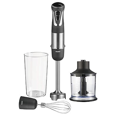 AGARO Marvel 800 Watts Hand Blender With Chopper, Jar & Whisker, 2 Variable Speed Modes & Speed Regulator AGARO Marvel 800 Watts Hand Blender With Chopper, Jar & Whisker, 2 Variable Speed Modes & Speed Regulator