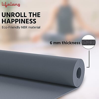 Lifelong Yoga mat for Women & Men EVA Material 6mm  Anti Slip for Gym Workout