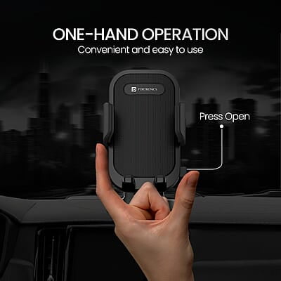 Portronics Clamp M4 Car Phone Holder Stand with 360 Degree Rotation Mobile Stand for Car