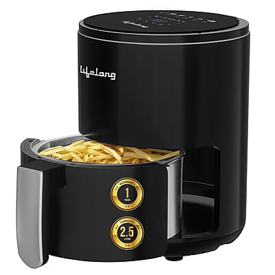 Lifelong Digital Air Fryer For Home - 2.5 Litre Airfryer With Touch Panel & 6 Pre-Set Menus-1000 W Electric Fryer
