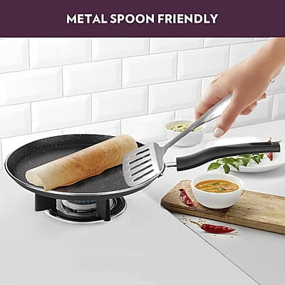 Borosil Granito Non-Stick Flat Tawa, Induction Friendly, Granite Finish, PFOA-Free, 28 cm Diameter Borosil Granito Non-Stick Flat Tawa, Induction Friendly, Granite Finish, PFOA-Free, 28 cm Diameter