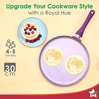 Wonderchef Royal Velvet Non-stick 30cm Dosa Tawa 3 mm thick 1.8 litres Virgin Aluminium Wonderchef Royal Velvet Non-stick 30cm Dosa Tawa 3 mm thick 1.8 litres Virgin Aluminium