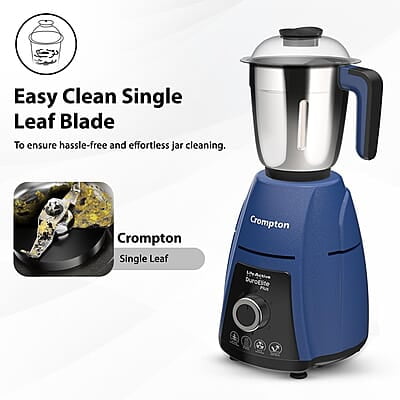 Crompton DuroElite Plus 800 W Mixer Grinder with 4 Jars (3 Stainless Steel Jars+ 1.5L Juicer Jar with Fruit Filter) Crompton DuroElite Plus 800 W Mixer Grinder with 4 Jars (3 Stainless Steel Jars+ 1.5L Juicer Jar with Fruit Filter)