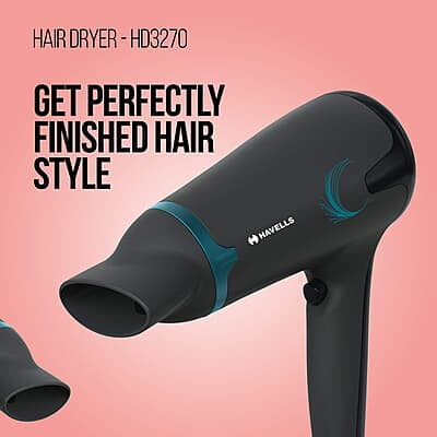Havells 1700W 2-In-1 Hair Dryer With Diffuser & Thin Concentrator Heat Balance Technology Havells 1700W 2-In-1 Hair Dryer With Diffuser & Thin Concentrator Heat Balance Technology