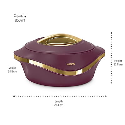 MILTON Pearl 1000 Inner Stainless Steel Casserole, 860 ml Maroon MILTON Pearl 1000 Inner Stainless Steel Casserole, 860 ml Maroon