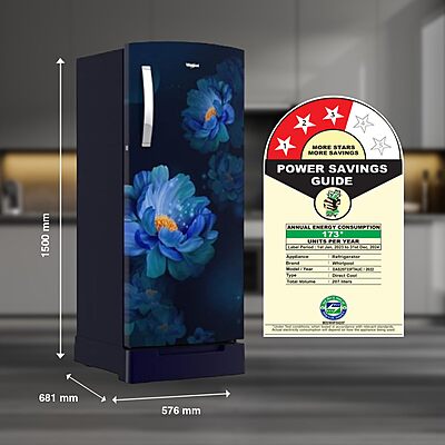 Whirlpool 207 L 3 Star Icemagic Pro Inverter Direct-Cool Single Door Refrigerator Whirlpool 207 L 3 Star Icemagic Pro Inverter Direct-Cool Single Door Refrigerator
