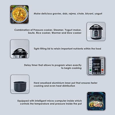 Wonderchef Nutri-Pot Electric Pressure Cooker with 7-in-1 Functions 6L capacity Wonderchef Nutri-Pot Electric Pressure Cooker with 7-in-1 Functions 6L capacity