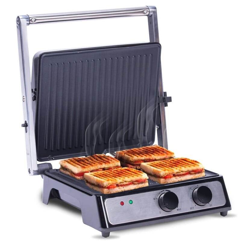 AGARO Grand 2000 Watts Super Jumbo Sandwich Maker with Non-Stick Grill Plates, 180° Flat Openable Plates AGARO Grand 2000 Watts Super Jumbo Sandwich Maker with Non-Stick Grill Plates, 180° Flat Openable Plates
