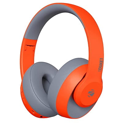 ZEBRONICS Zeb-DUKE1 Wireless Bluetooth 5.0 Over Ear Headphone with Voice Assistant, AUX Port, Call Function, 34Hrs* Battery Backup, Dual Pairing, Media & Volume Control with mic