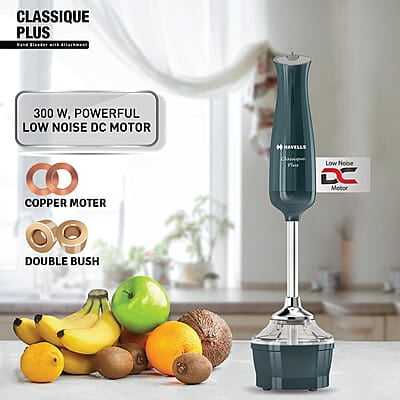 Havells Classique Plus Hand Blender with Attachment 300 watts Motor Acrylonitrile Butadiene Styrene