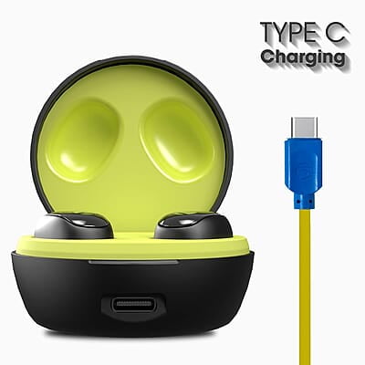 ZEBRONICS ZEB-SOUND BOMB 1 TWS Earbuds with BT5.0, Up to 12H Playback, Touch Controls, Voice Assistant, Splash Proof with Type C Portable Charging Case ZEBRONICS ZEB-SOUND BOMB 1 TWS Earbuds with BT5.0, Up to 12H Playback, Touch Controls, Voice Assistant, Splash Proof with Type C Portable Charging Case