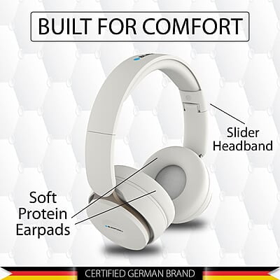 Blaupunkt BH01 Bluetooth Wireless On Ear Headphones with 18 Hrs* Playtime I Passive Noise Reduction I TF Card Slot & Built-in FM I 40MM Drivers & Soft Padded Ear Cushions Blaupunkt BH01 Bluetooth Wireless On Ear Headphones with 18 Hrs* Playtime I Passive Noise Reduction I TF Card Slot & Built-in FM I 40MM Drivers & Soft Padded Ear Cushions