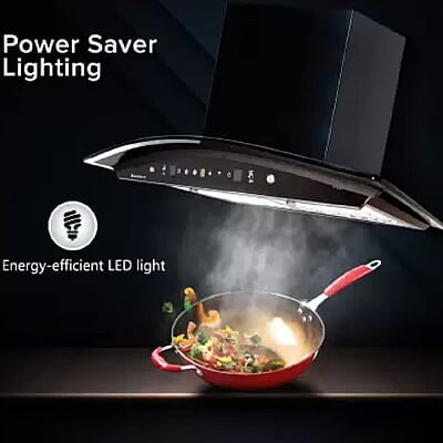 Wonderchef Power Curve Wall-Mount Chimney 1000M3/H Suction Capacity 3 Speed Push Control Low Noise 60cms Wonderchef Power Curve Wall-Mount Chimney 1000M3/H Suction Capacity 3 Speed Push Control Low Noise 60cms