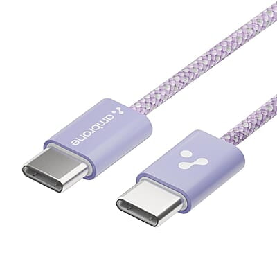 Ambrane 60W Type-C to Type-C Fast Charging Cable for Smartphones, Tablets, Laptops, iPhone 15 & Other Type C Devices, PD Technology, 480Mbps Data Sync, 1.2M (ABCC-60