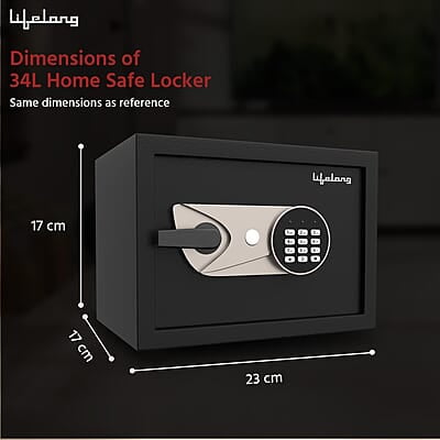 Lifelong Locker For Home&Office 34L-Digital Safe Locker For Security With 5Mm Sturdy Metal Door Lifelong Locker For Home&Office 34L-Digital Safe Locker For Security With 5Mm Sturdy Metal Door
