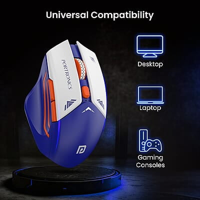 Portronics Vader Pro Wireless Gaming Mouse with 2.4 GHz Receiver, 6 Buttons, Thumb Support, High-Precision Tracking, Ergonomic Comfort, Adjustable Optical DPI for Laptop, PC, Mac Portronics Vader Pro Wireless Gaming Mouse with 2.4 GHz Receiver, 6 Buttons, Thumb Support, High-Precision Tracking, Ergonomic Comfort, Adjustable Optical DPI for Laptop, PC, Mac