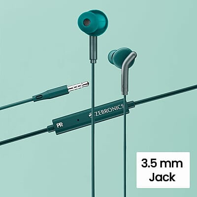 Zebronics Zeb-Bro in Ear Wired Earphones with Mic, 3.5mm Audio Jack, 10mm Drivers, Phone/Tablet Compatible Zebronics Zeb-Bro in Ear Wired Earphones with Mic, 3.5mm Audio Jack, 10mm Drivers, Phone/Tablet Compatible