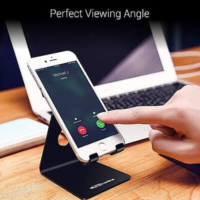 Portronics MODESK Universal Mobile Holder Stand with Metal Body, Anti Skid Design, Light Weight for All Smartphones Portronics MODESK Universal Mobile Holder Stand with Metal Body, Anti Skid Design, Light Weight for All Smartphones