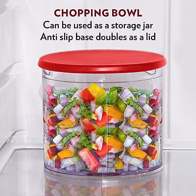 Borosil Chef Delite 300 Watts Electric Chopper for Kitchen, Twin Blade Technology, 600 ml 'chop-n-store' plastic bowl with lid, Vegetable Chopper, Cutter, Chop, Mince, Dice, Whisk, Blend, Red Borosil Chef Delite 300 Watts Electric Chopper for Kitchen, Twin Blade Technology, 600 ml 'chop-n-store' plastic bowl with lid, Vegetable Chopper, Cutter, Chop, Mince, Dice, Whisk, Blend, Red