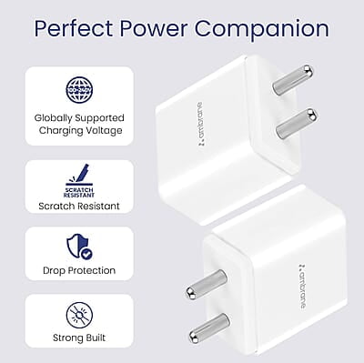 Ambrane 10.5W USB Mobile Charger Adapter, Compatibility with Android & Other USB Enabled Devices, Multi-Layer Protection, Made in India Wall Charger Adapter, BIS Certified Ambrane 10.5W USB Mobile Charger Adapter, Compatibility with Android & Other USB Enabled Devices, Multi-Layer Protection, Made in India Wall Charger Adapter, BIS Certified