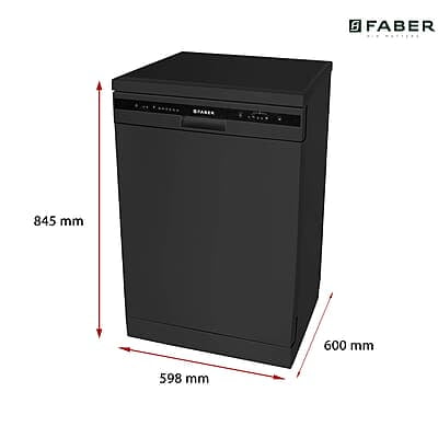 Faber 12 Place Settings Dishwasher (FFSD 6PR 12S, Neo Black, Best suited for Indian Kitchen, Hygiene Wash Faber 12 Place Settings Dishwasher (FFSD 6PR 12S, Neo Black, Best suited for Indian Kitchen, Hygiene Wash