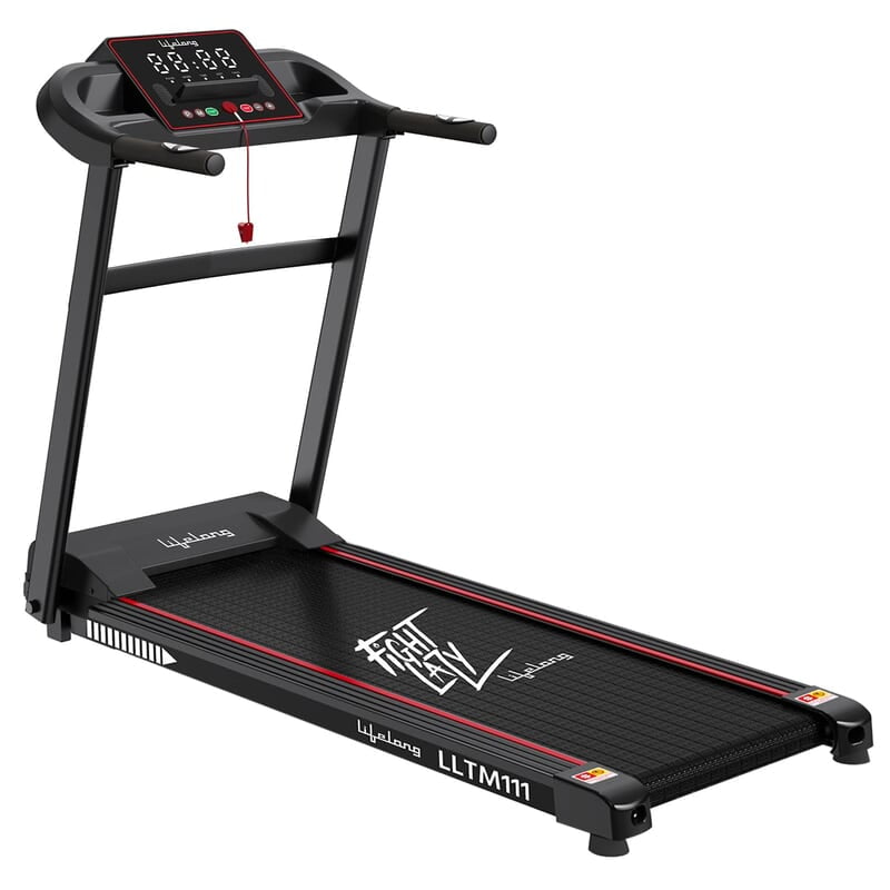 Lifelong FitPro LLTM111 (2.5 HP Peak) Motorized Treadmill for Home with 12 preset Workouts, Max Speed 14km/hr., Bluetooth Speaker Max. User Weight 110kg Lifelong FitPro LLTM111 (2.5 HP Peak) Motorized Treadmill for Home with 12 preset Workouts, Max Speed 14km/hr., Bluetooth Speaker Max. User Weight 110kg