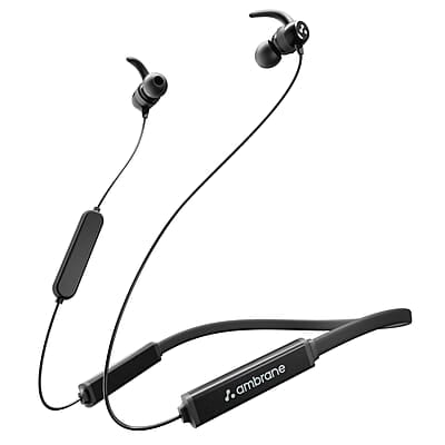 Ambrane Bassband Hyper Wireless Earphones with 27Hrs Playtime,3Hrs Playtime in 10 Mins Charge,Boostedbass Sound,Multifunctional Controls,Voice Assistance,Ipx4